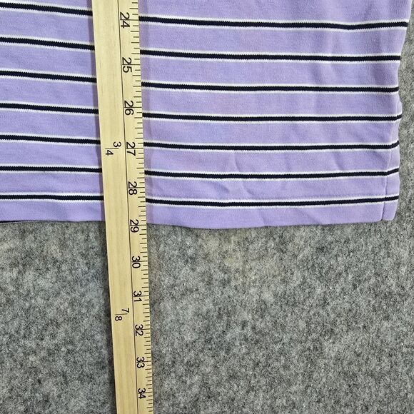 Polo Ralph Lauren Short Sleeve Striped Polo Shirt Lavender Black White XL Logo - Picture 7 of 11